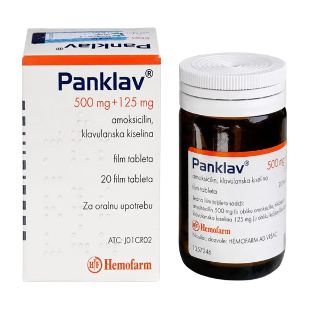 Panklav 500 mg + 125 mg x 20 tab