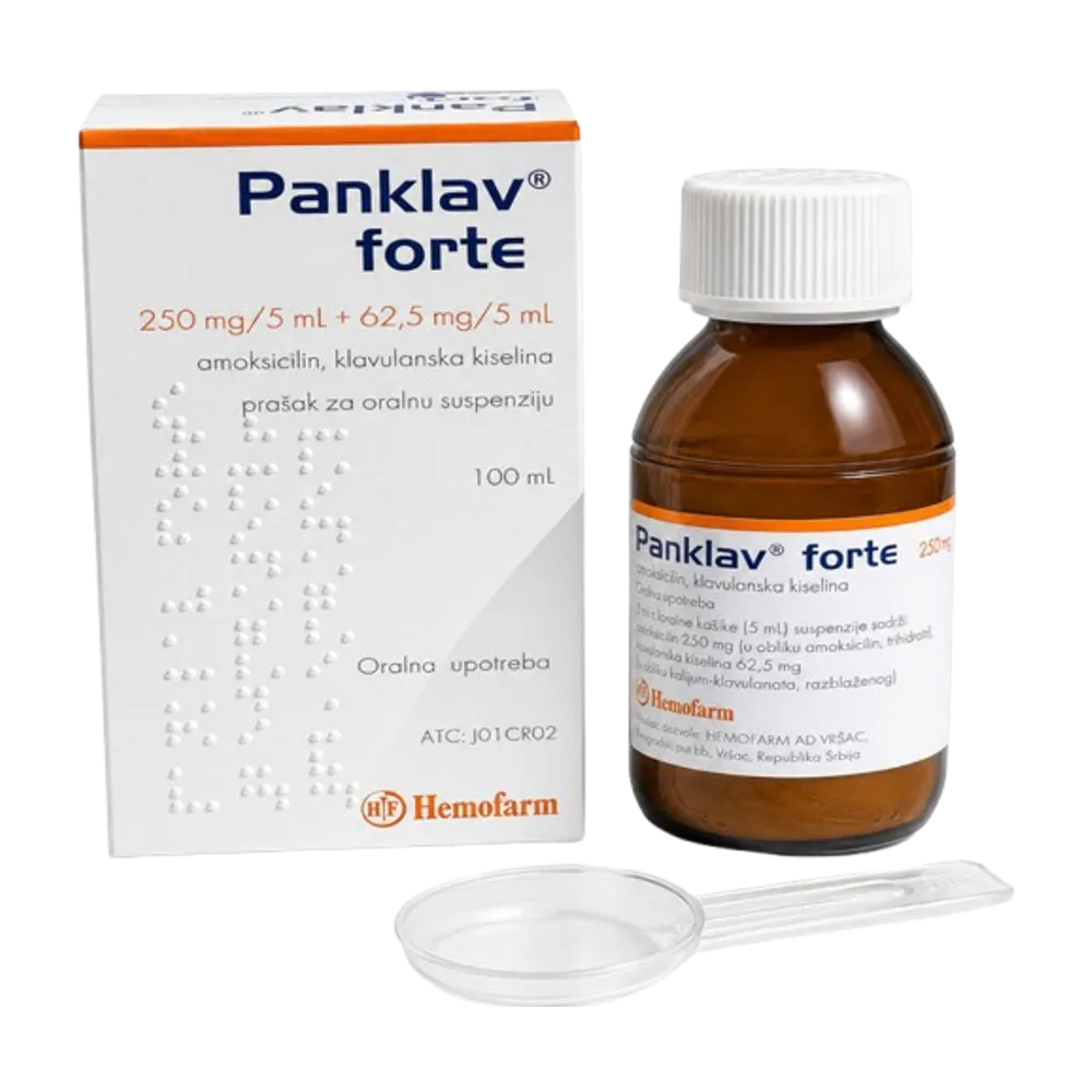Panklav forte 250 mg/5 ml + 62.5 mg/5 ml syrup 100 ml