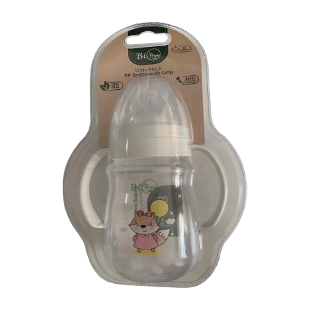 Wide Neck PP Bottle with Grip 150 ml 6+Months (Bio Tree)