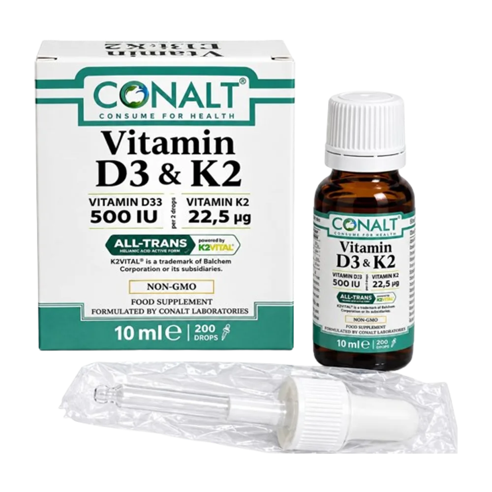 Vitamin D3 500iu + K2 22.5 mg drops 10 ml