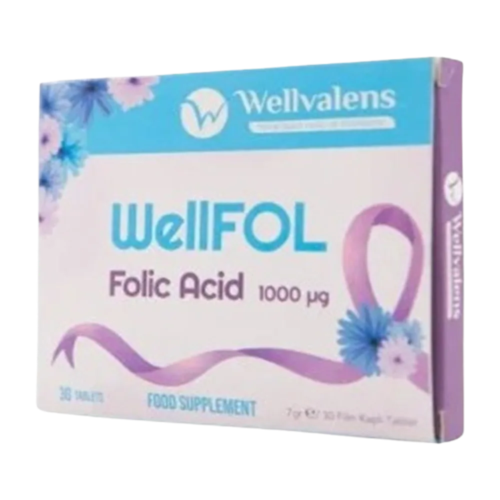 Wellfol folic acid 1000 mg 30 tab
