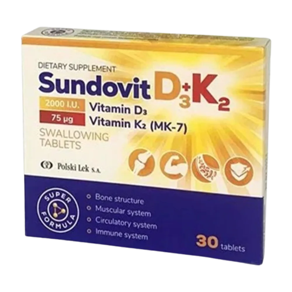 Sundovit D3 + K2 30 tablets